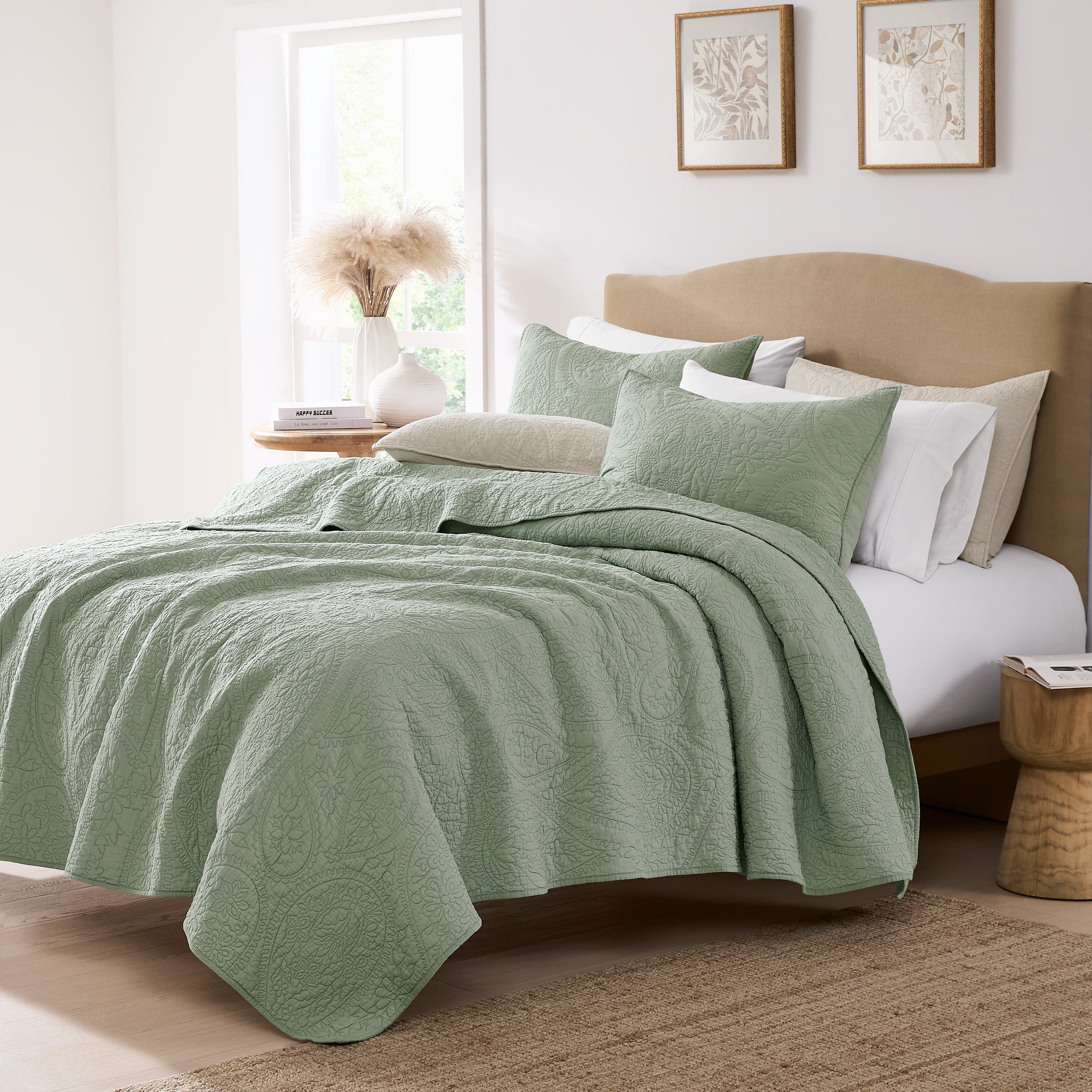 palassio Paisley 100% Cotton Quilt Queen Size Bedding Set with 2 Pillow Shams