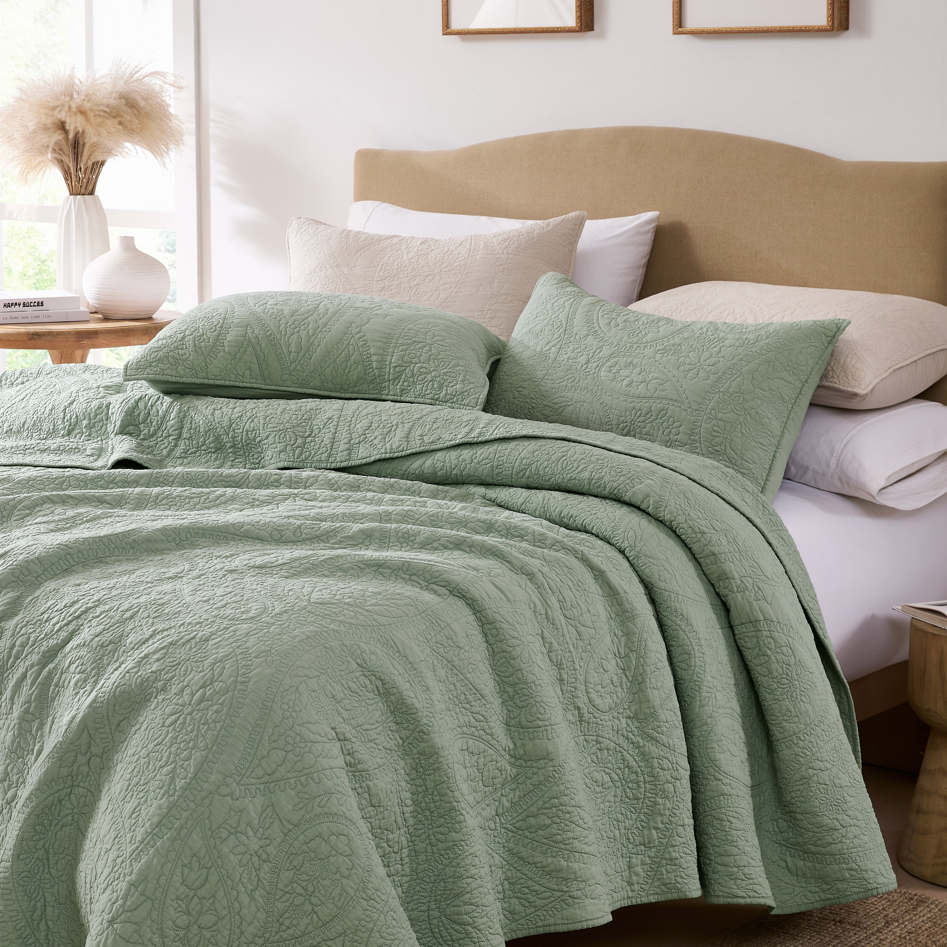palassio Paisley 100% Cotton Quilt Queen Size Bedding Set with 2 Pillow Shams