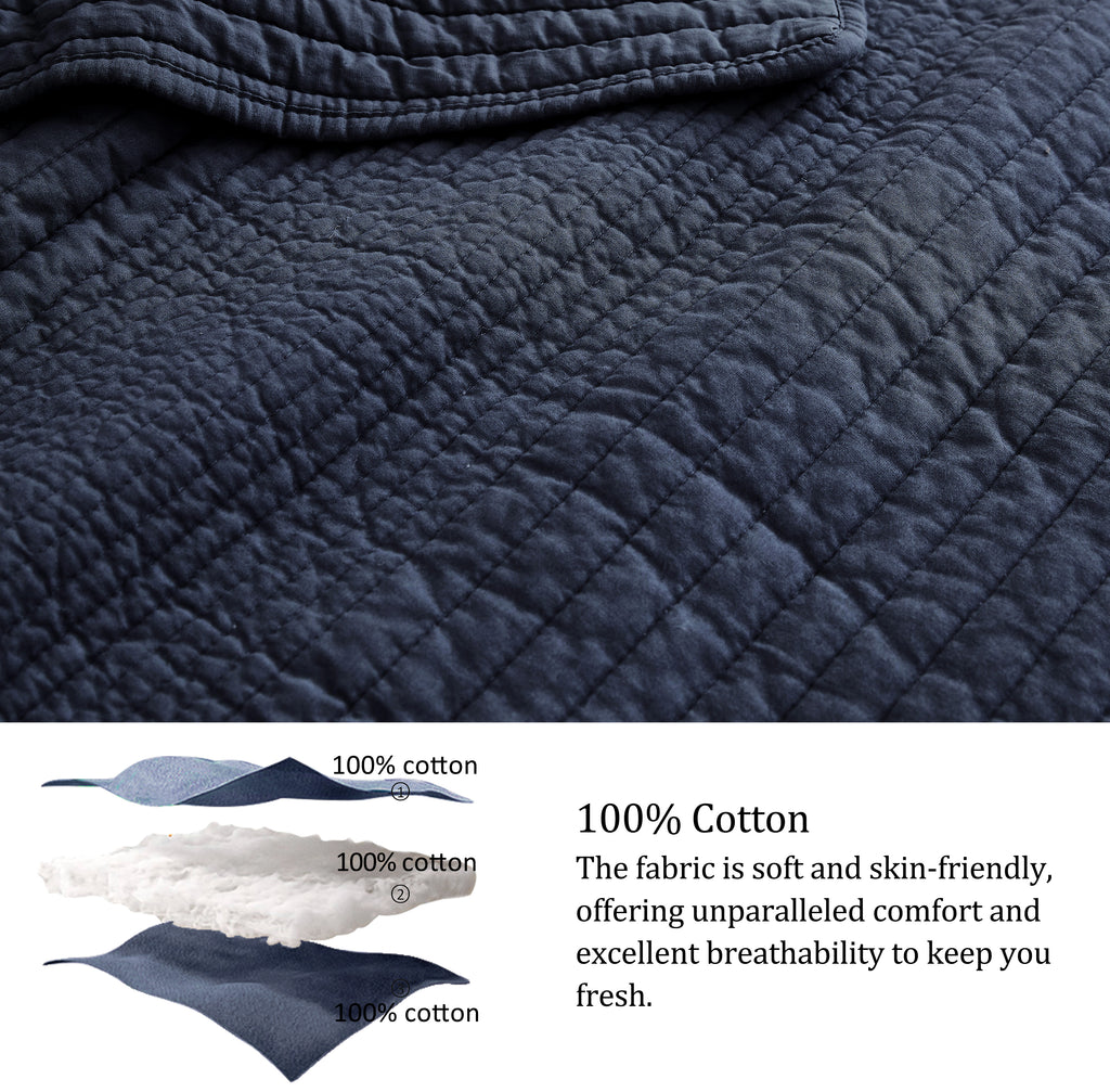 palassio Striped  100% Cotton Stripe Quilt