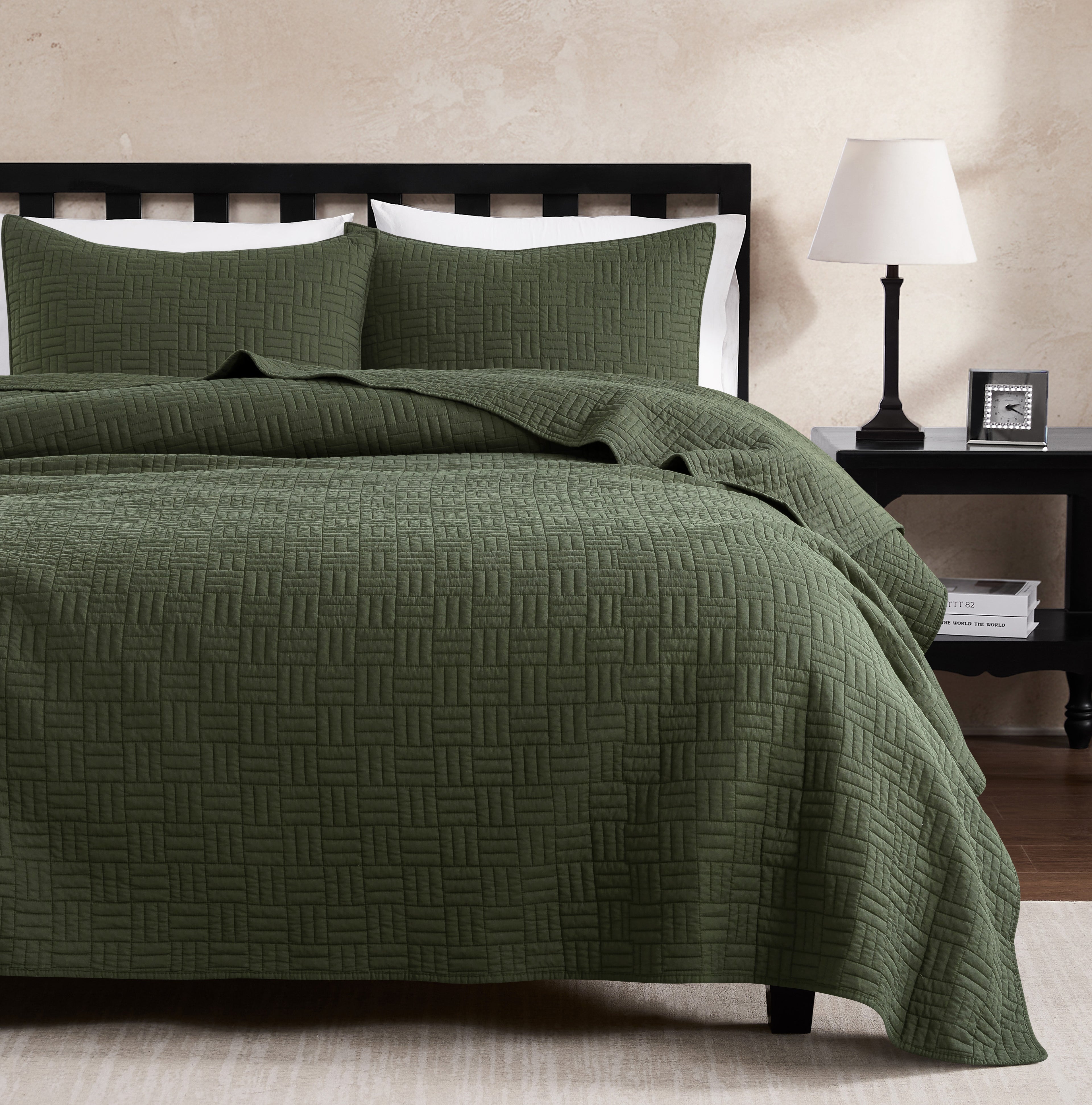 palassio 100% Cotton Textured Lightweight Quilt Sets with 2 Pillow Shams