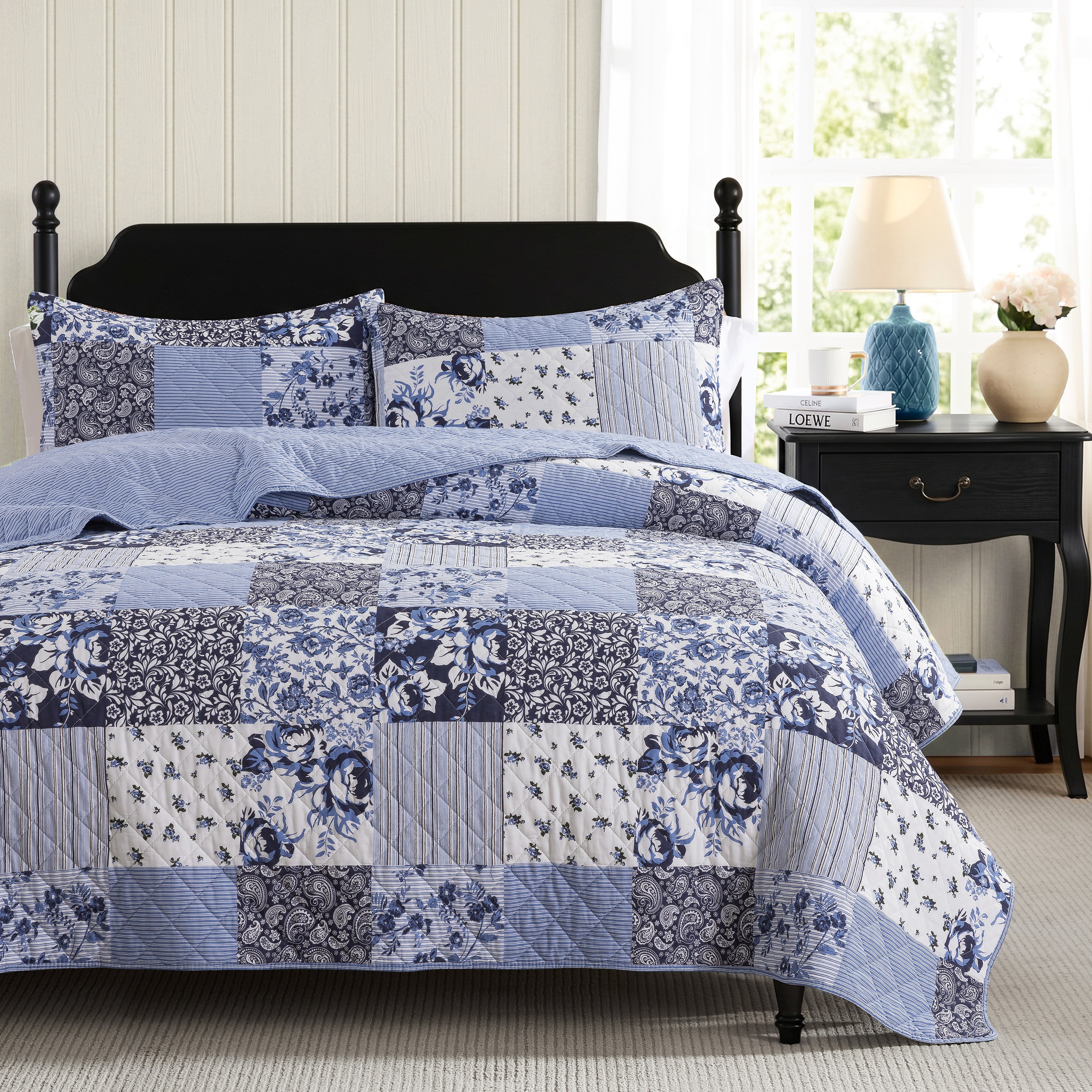 palassio 100% Cotton Reversible Patchwork Quilt Set