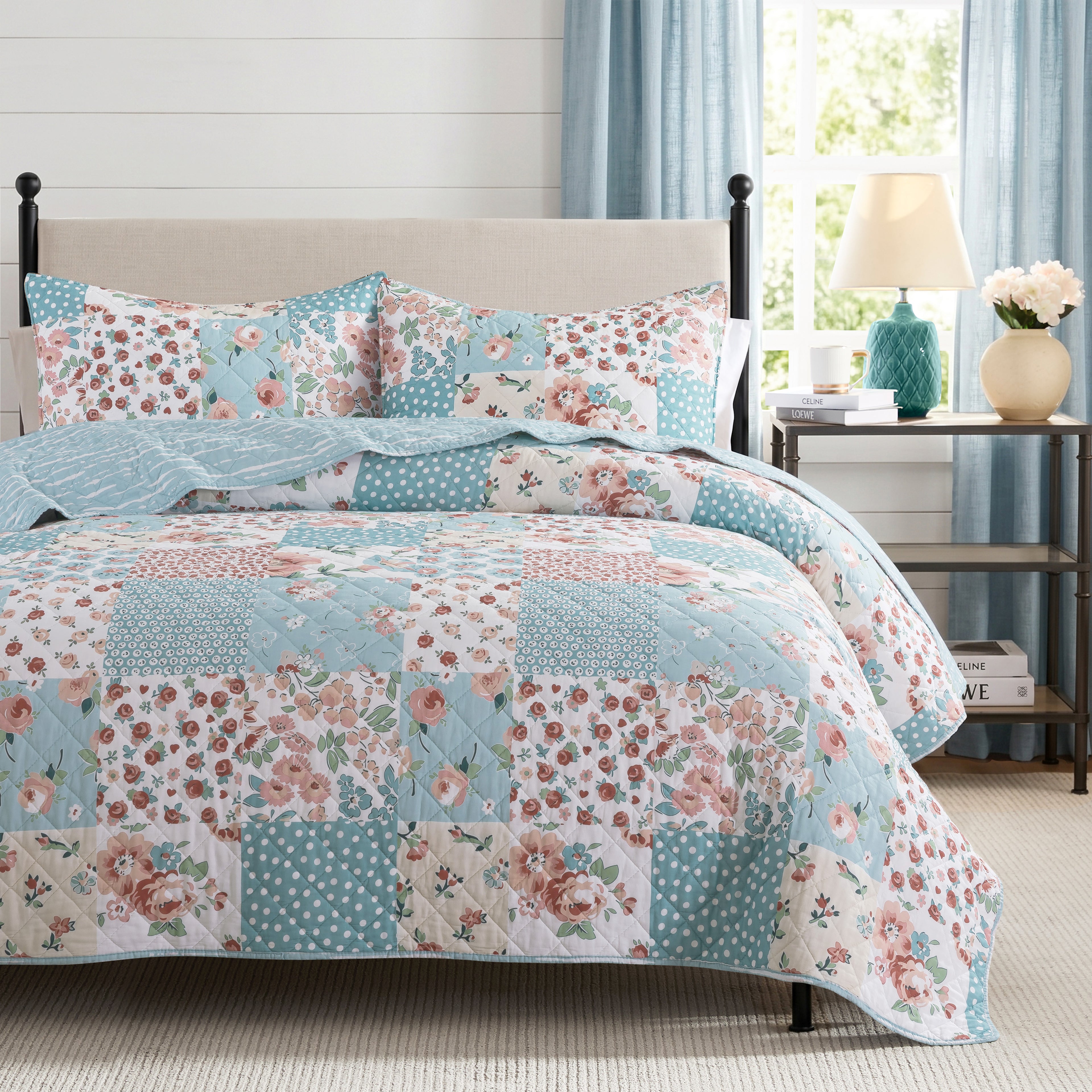 palassio 100% Cotton Reversible Patchwork Quilt Set